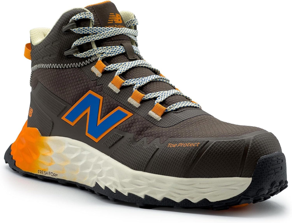 New Balance Fresh Foam Cremorne Composite Toe Safety Shoes for Men - Non Slip, Electrical Hazard - Black/Grey, Mid