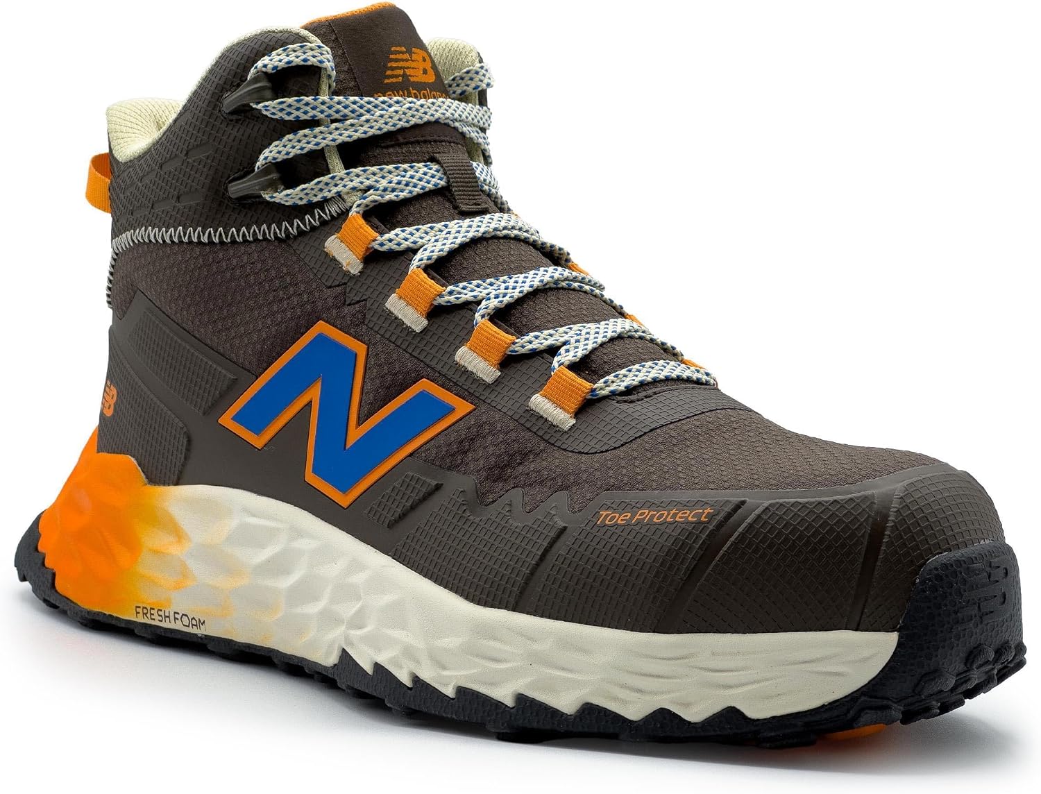 New Balance Fresh Foam Cremorne Composite Toe Safety Shoes for Men - Non Slip, Electrical Hazard - Black/Grey, Mid