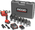 RIDGID 67053 RP 350 ProPress 8-Piece Pressing Tool Kit with 18-Volt Battery, Charger, 4 ProPress Press Tool Jaws (1/2' to 2'), and Case