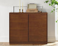 LKTART 39' Narrow Sideboard Buffet Cabinet,Thin Entryway Storage Cabinet | Walnut Wood Small Sideboard Storage Cabinet;Mid Century Modern Thin Entryway Cabinet for Living Room,Hallway,Small Space