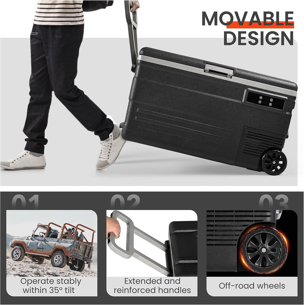 75L Portable Car Refrigerator Compressor Fridge Freezer Cooler Ice Box Keep Cool For Camping Fishing Trip Truck Boating