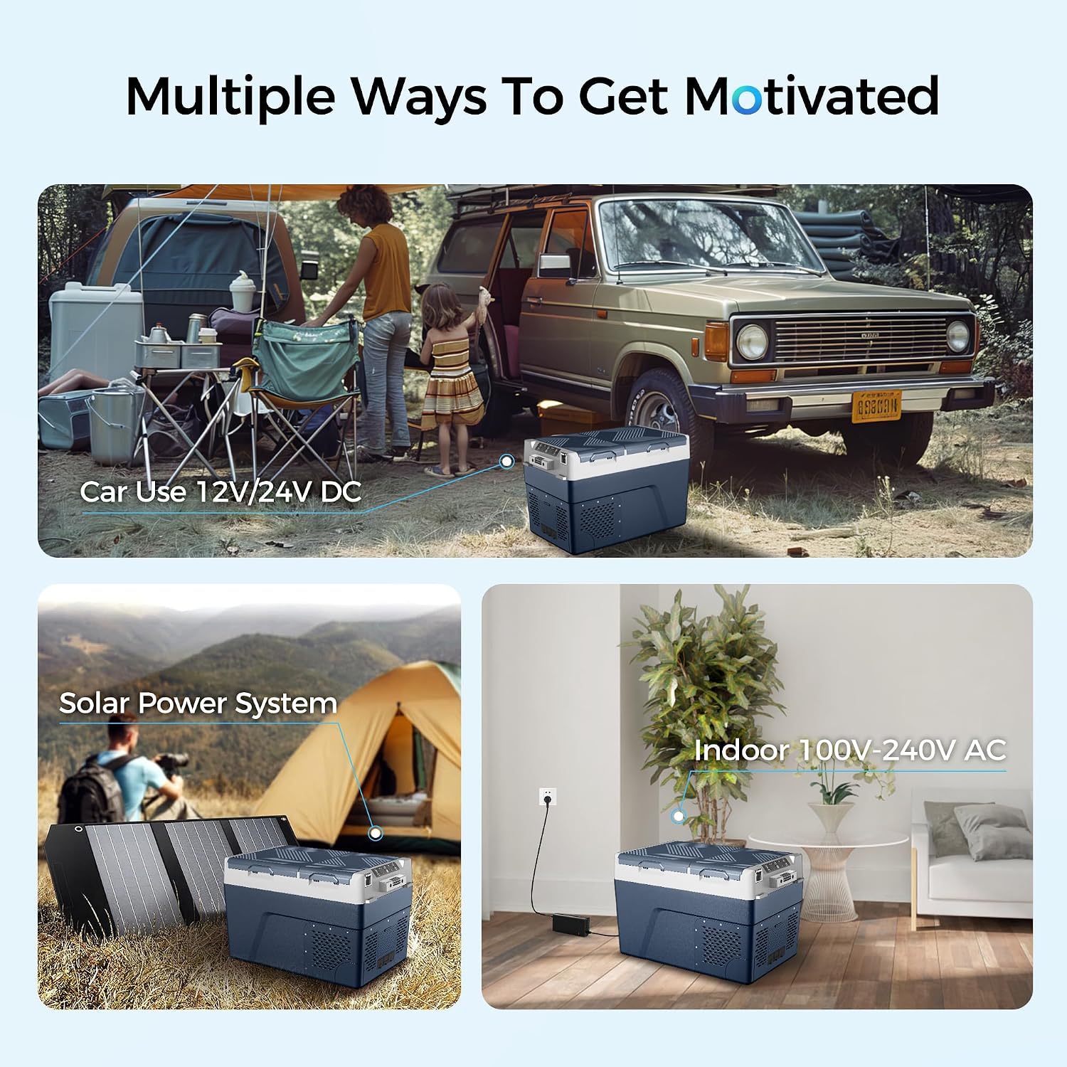 Feelfunn 12 Volt Refrigerator Car Fridge - 40QT(38L) Dual Zone Electric Cooler, Car Refrigerator -4℉~68℉, Portable Refrigerator 12/24V DC 100-240V AC, Portable Freezer for Travel Camping RV Home