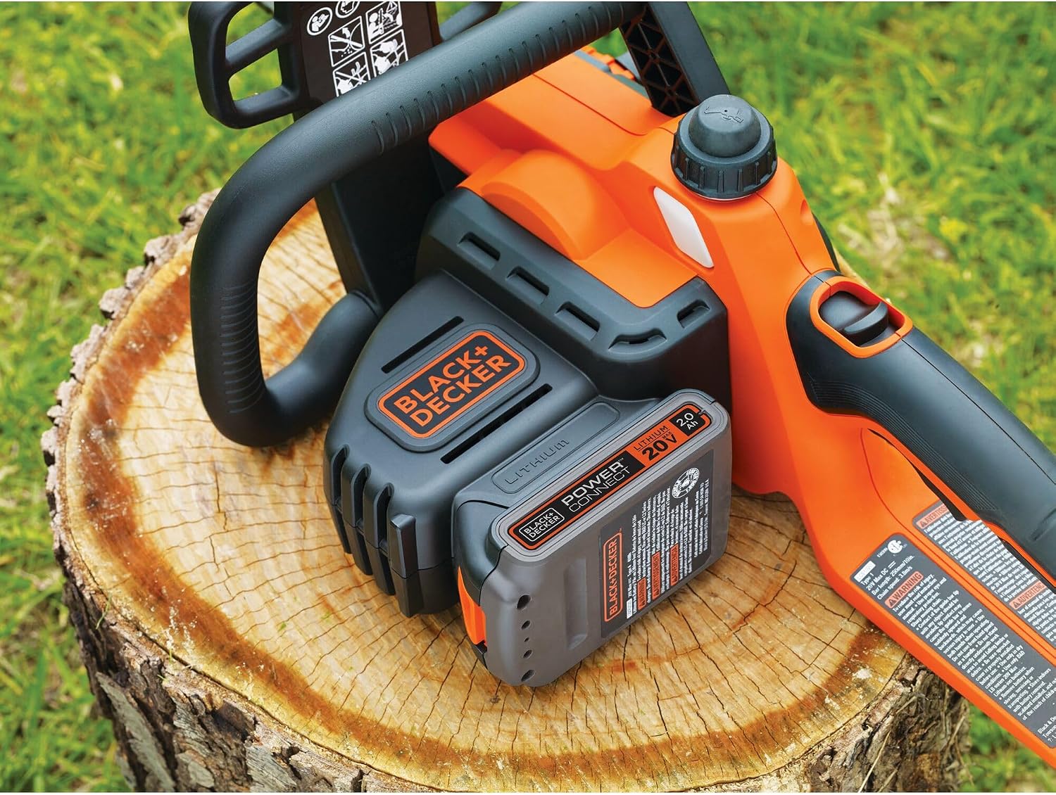 BLACK+DECKER 20V MAX Electric Chainsaw, 10 inch Cordless Chainsaw with Battery and Charger Included, Automatic Oiler, Low Kickback Power Chain Saws (LCS1020)