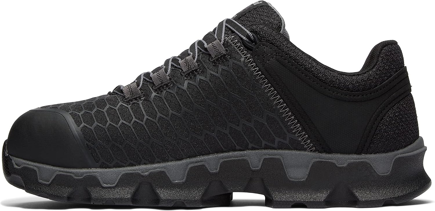 Timberland PRO Men's Powertrain Sport Alloy Safety Toe Industrial Athletic Work Shoe, Black/Grey-2024 New, 9 W