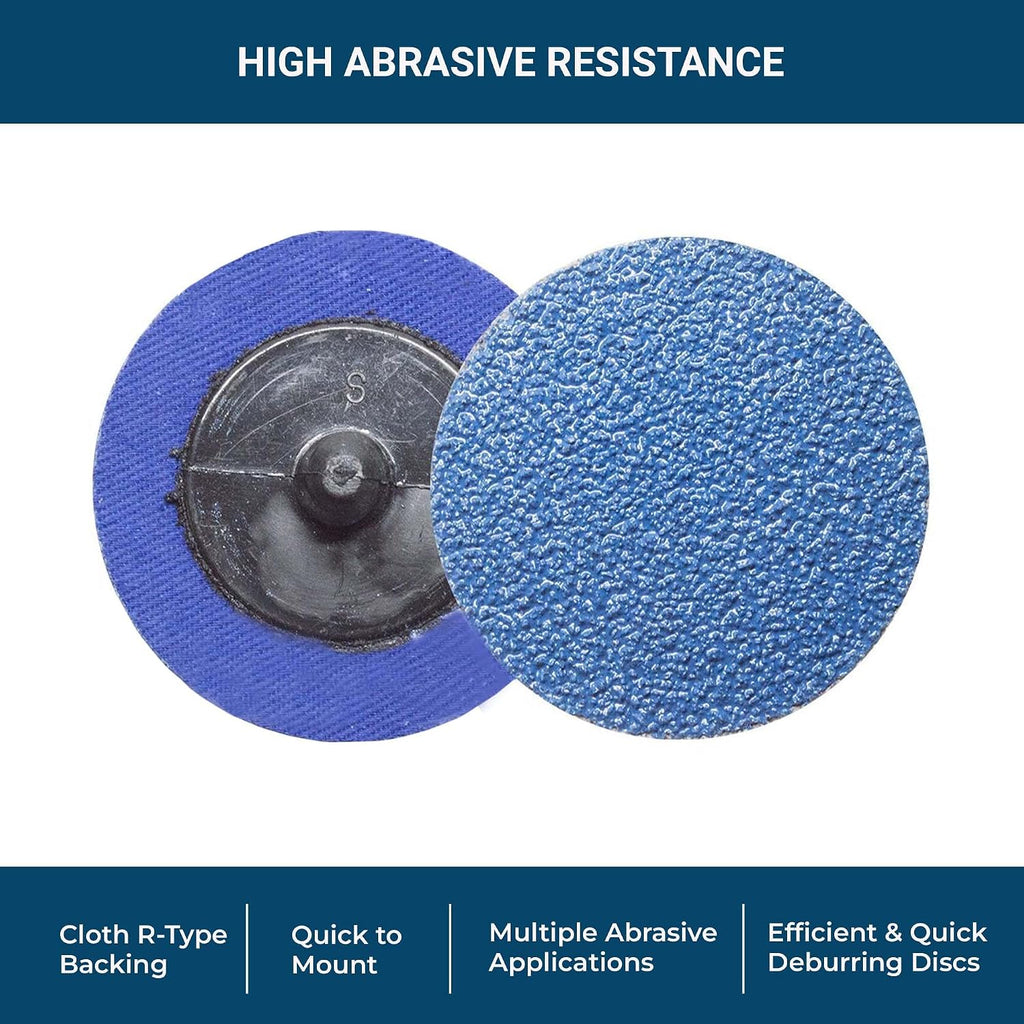 Benchmark Abrasives 2 Inch Sanding Discs Quick Change Zirconia, Male R Type Backing Drill & Die Grinder Sanding Disc for Deburring Polishing Rust Remover for Metal Paint Stripper (1000 Pack), 36 Grit