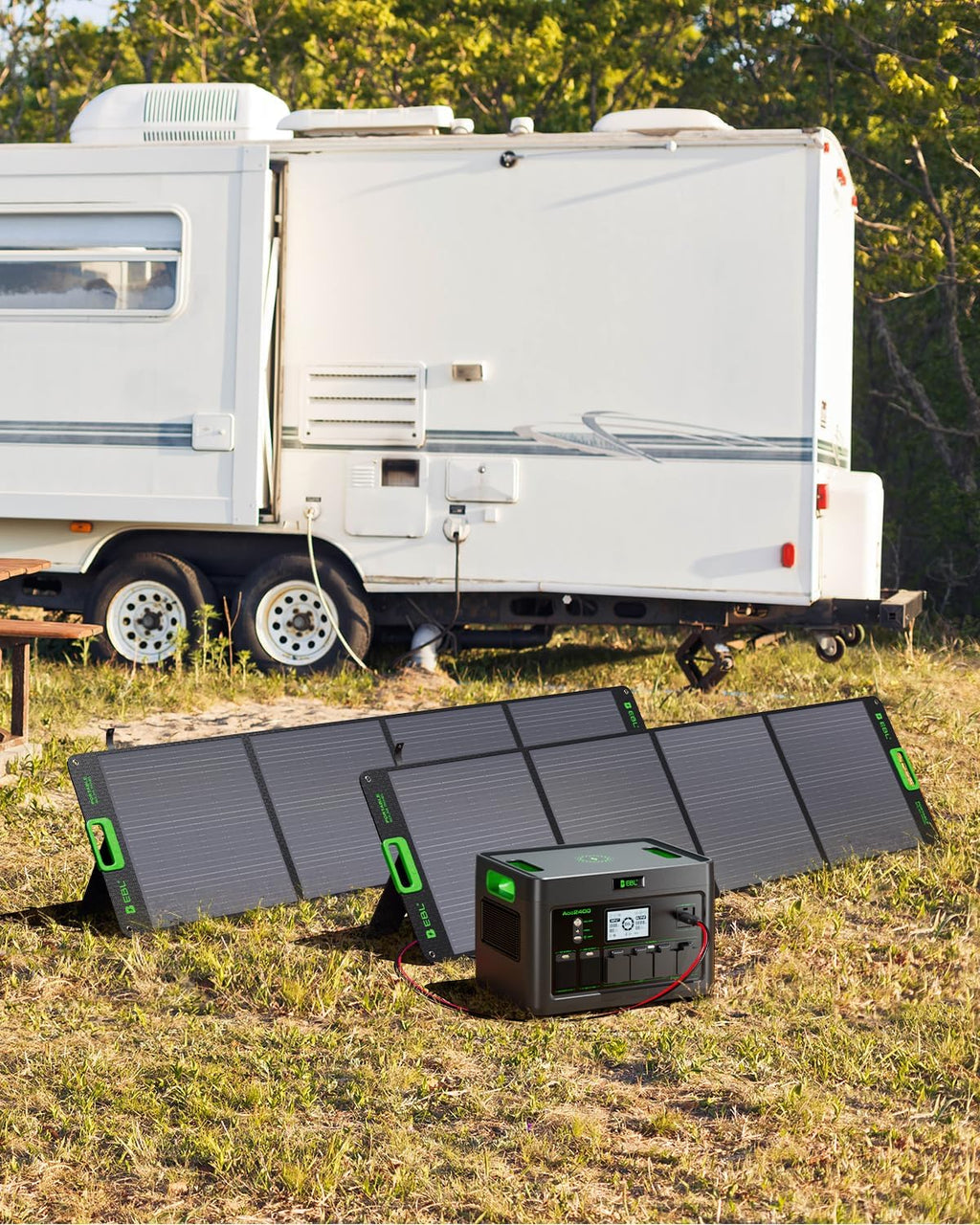 EBL 2400W Portable Power Station with 2x200W Solar Panels (Ship Separately), 1843.2Wh Home Backup Battery,LiFePO4,Solar Generator,Pure Sine Wave, For Outdoor Camping RV Travel, Off-grid Home Emergency