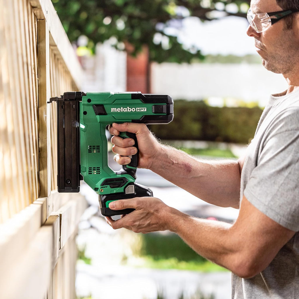 Metabo HPT 18V MultiVolt Cordless Narrow Crown Stapler Kit, 18 Gauge 1-1/2' Stapler with Power Tool 2.0Ah Lithium Ion Battery, Drives 1/2' to 1-1/2' Staples, 5-Year Warranty, N1804DB