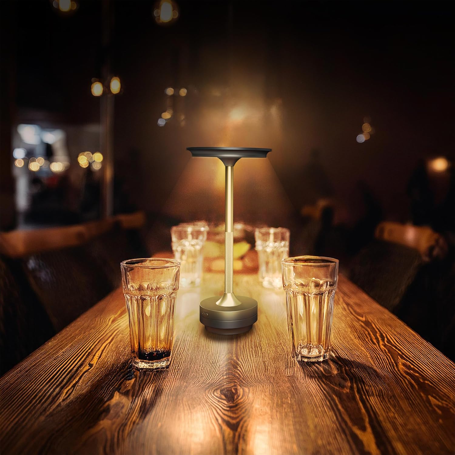Feit Electric Tabletop Lamp, Touch-Activated, 3-Way Dimmable, 100 Lumens, 3 Watts, Potable & Rechargeable for Indoor/Outdoor Use, 50,000-Hour Lifetime, TABLE/3CCT/BK/BAT/4, 4 Pack