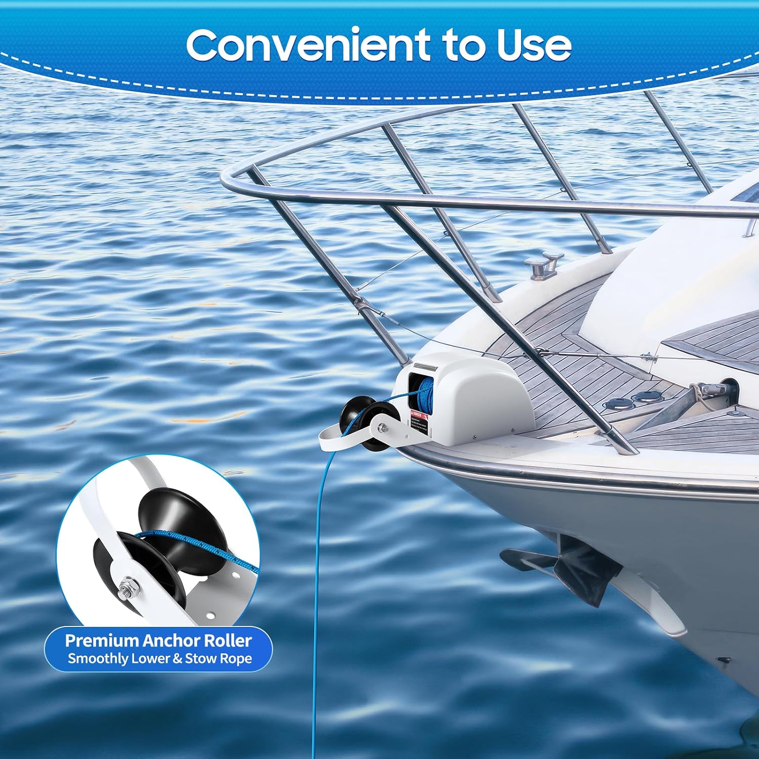 OUKANING Boat Electric Anchor Winch, Anchors Up to 25/35/45 LBS, 12-Volt DC Boat Anchor Wench with Wireless Remote Control, High-Efficiency Marine Saltwater Anchor Windlass Kit Includes 100-feet Rope