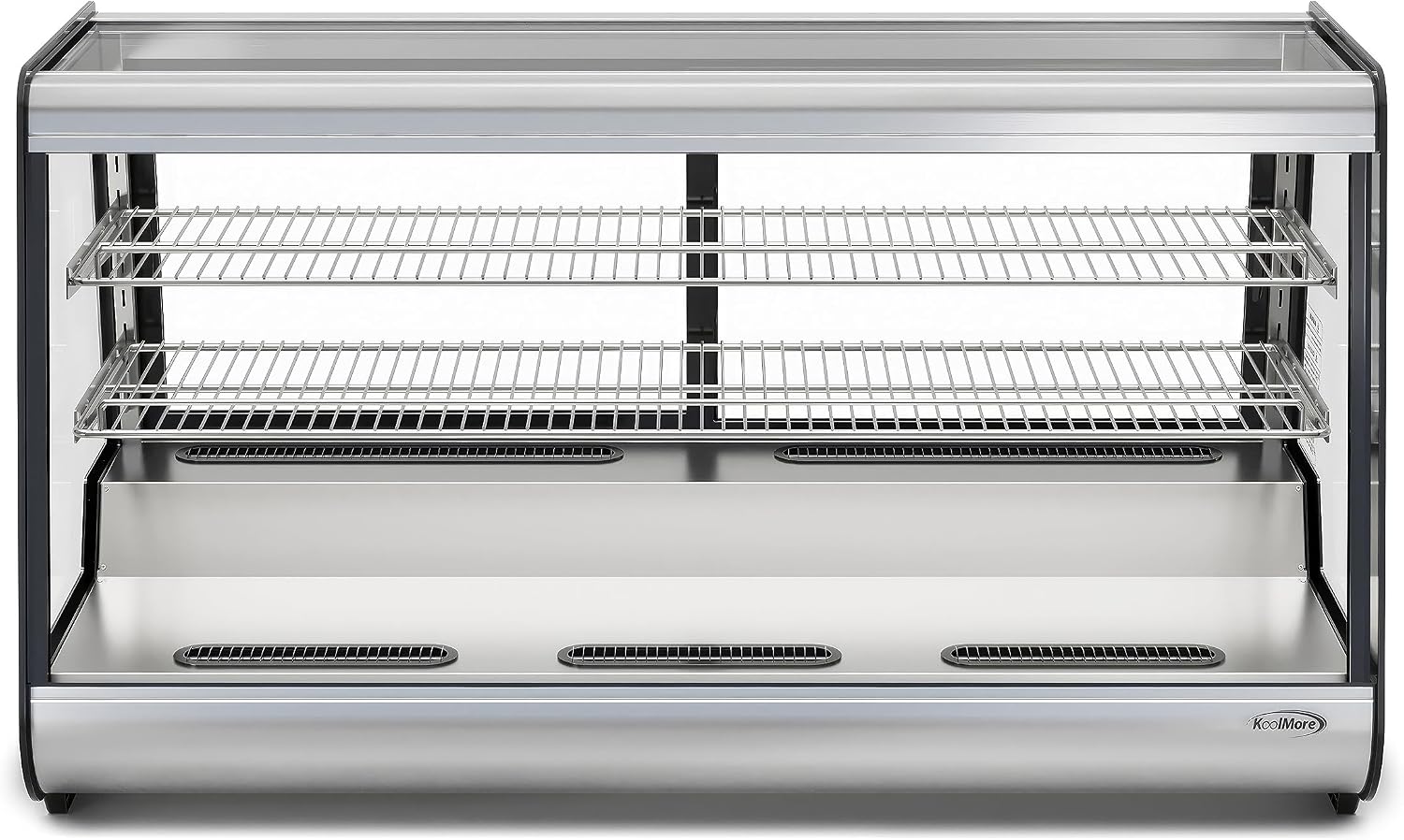 KoolMore 48 in. Refrigerated Bakery Display Case with Clear Glass Front, Sliding Rear Doors, LED Lighting, Adjustable Temperature, and Dual Shelving in Stainless-Steel, 7 cu. ft. (CDC-7C-SS)