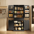 Gizoon 70' Tall Kitchen Pantry Cabinet with Doors and Adjustable Shelves, 5-Tier Multipurpose Pantry Storage Cabinet with Drawer Freestanding Organizer for Small Kitchen Bathroom Laundry Room, Black