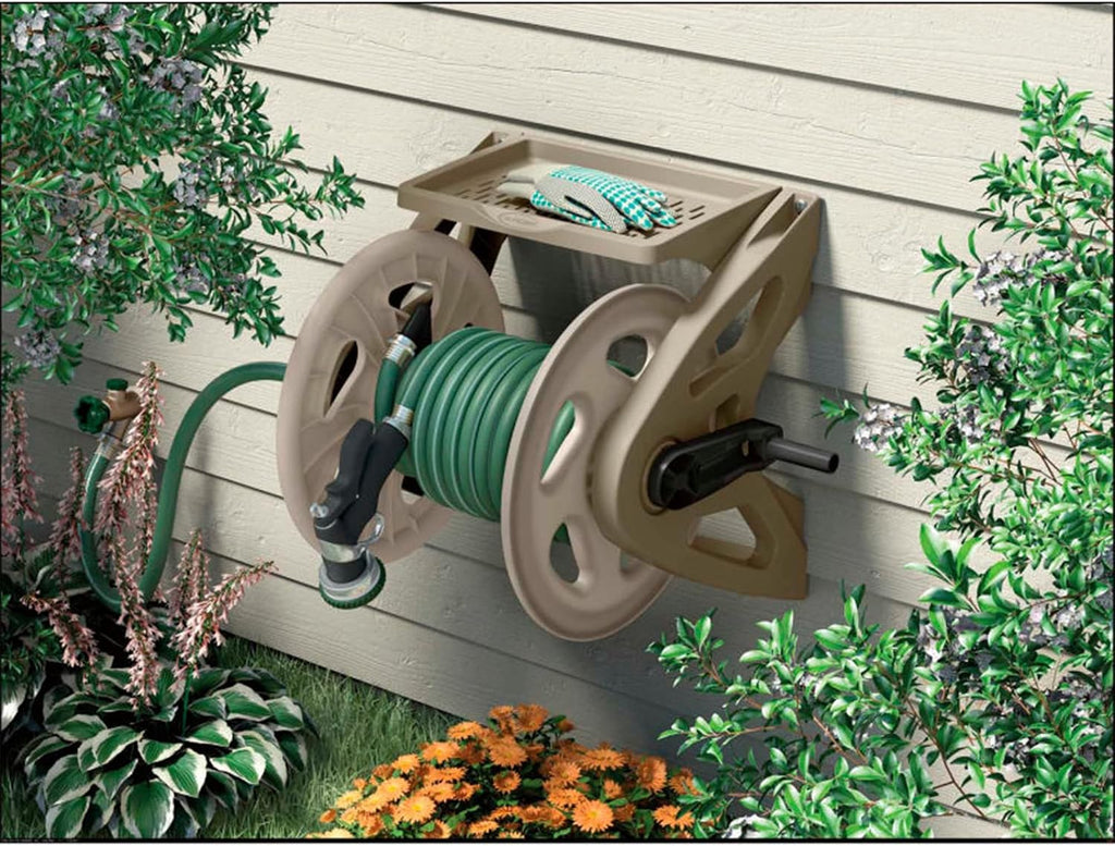 Suncast 175 Foot Slide Trak Garden Hose Handler Wall Mounted Hose Reel (2 Pack)