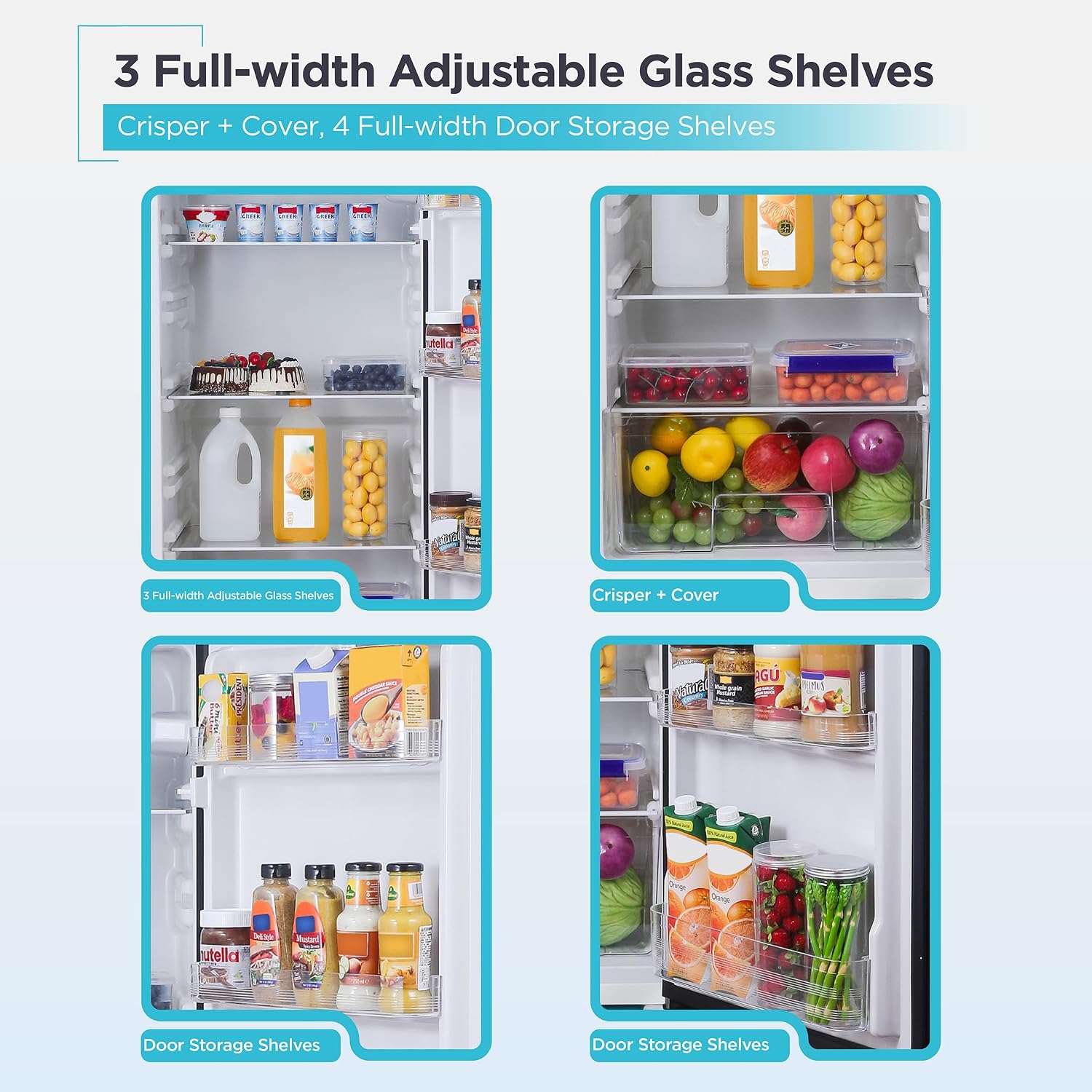 BLACK+DECKER 10 Cu. Ft. Top Mount Refrigerator with Freezer, 2 Door Fridge with Top Freezer and Mechanical Temperature Control, For Homes and Apartments, BDA10LAS, Stainless Steel Look