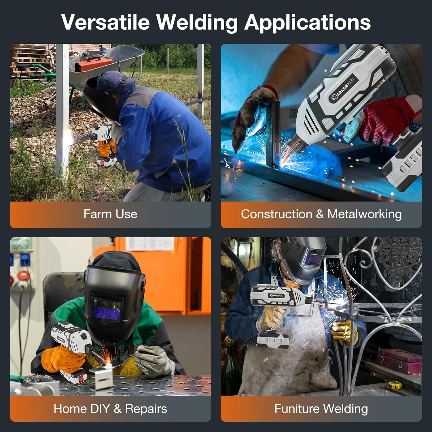 Sakerplus Portable Welding Machine, Handheld Welder Machine 110V, ARC Portable Welder with IGBT Inverter 5 Variable Current Adjustment, 30pcs 3/32' Wire Rods, Welding Helmet, Carring Case Included