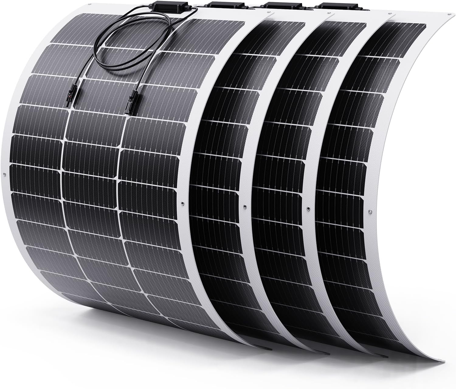 400W Flexible Solar Panel Set (4x100W), Cool-Running White Design, Heavy-Duty ETFE Solar Array, Weatherproof Power Solution for Catamaran, Large RV, and Shed