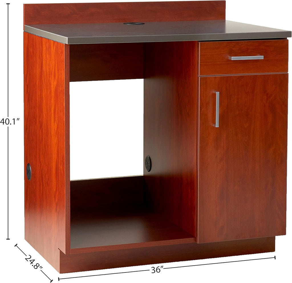 Safco Products 1705MH Modular Hospitality Breakroom Base Cabinet, Appliance, Mahogany Base, Rustic Slate Top, Mahogany Base