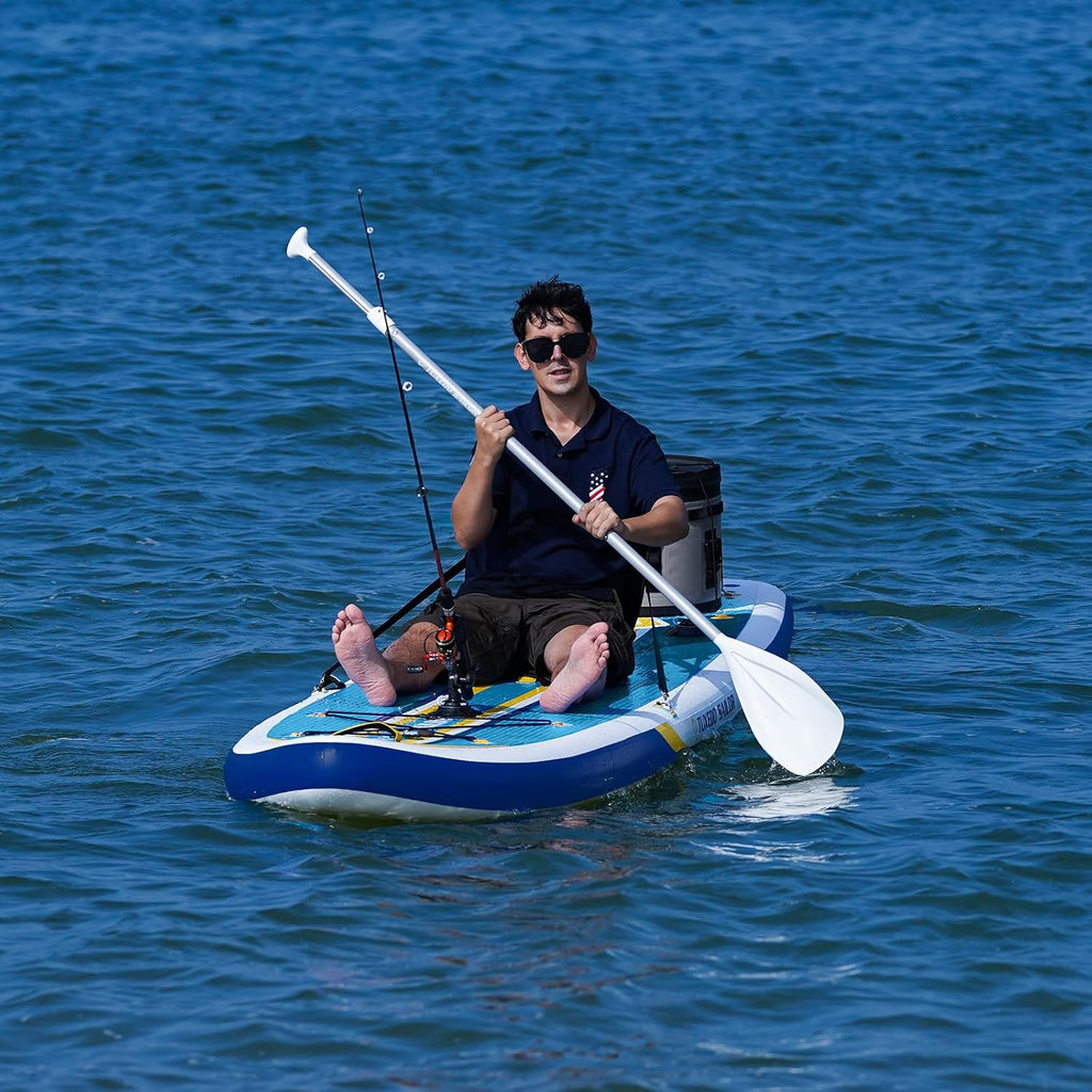 Tuxedo Sailor Large Size Inflatable Fishing Kayak 12'×34'×6' Ultra-Light Paddle Board, Stand Up Paddle Board Complete Accessories, Fishing Support Bases, Kayak Seat etc