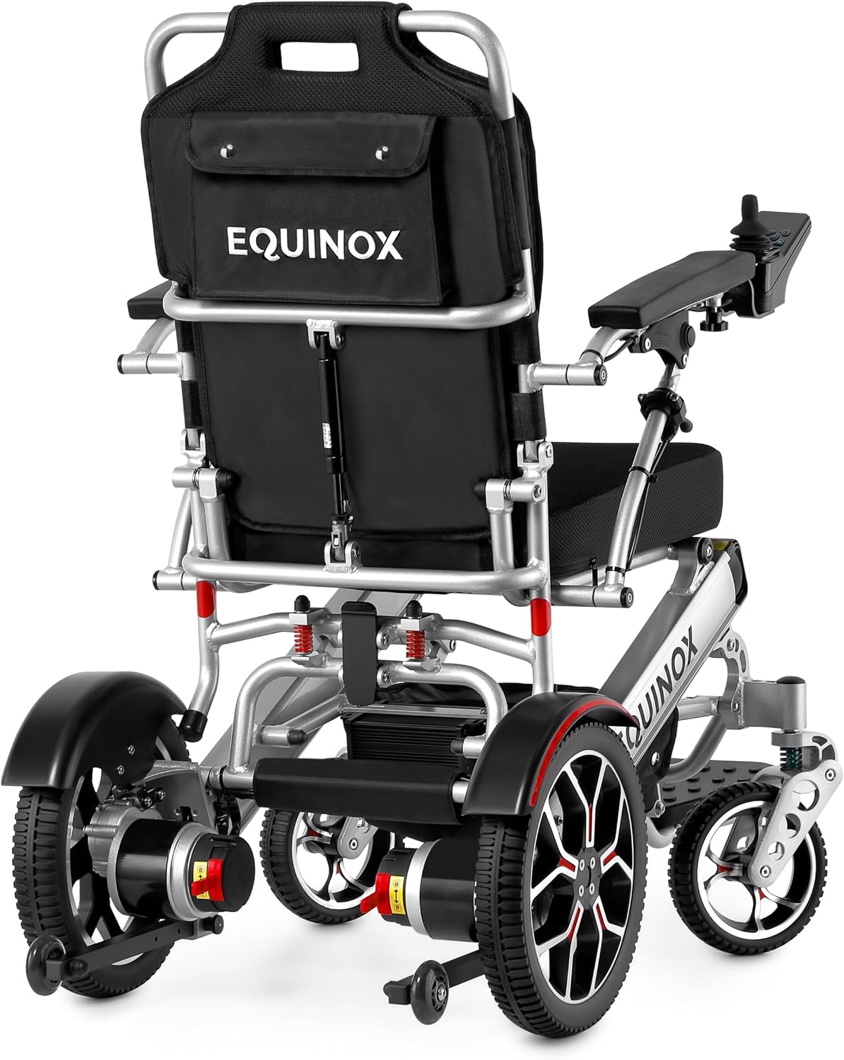 Muvon Mobility Equinox Power Wheelchair - Lightweight & Foldable Heavy-Duty 350W Dual Motor, Remote Control, Reclinable Backrest, 25 Mile Range Dual Batteries Electric Wheelchair