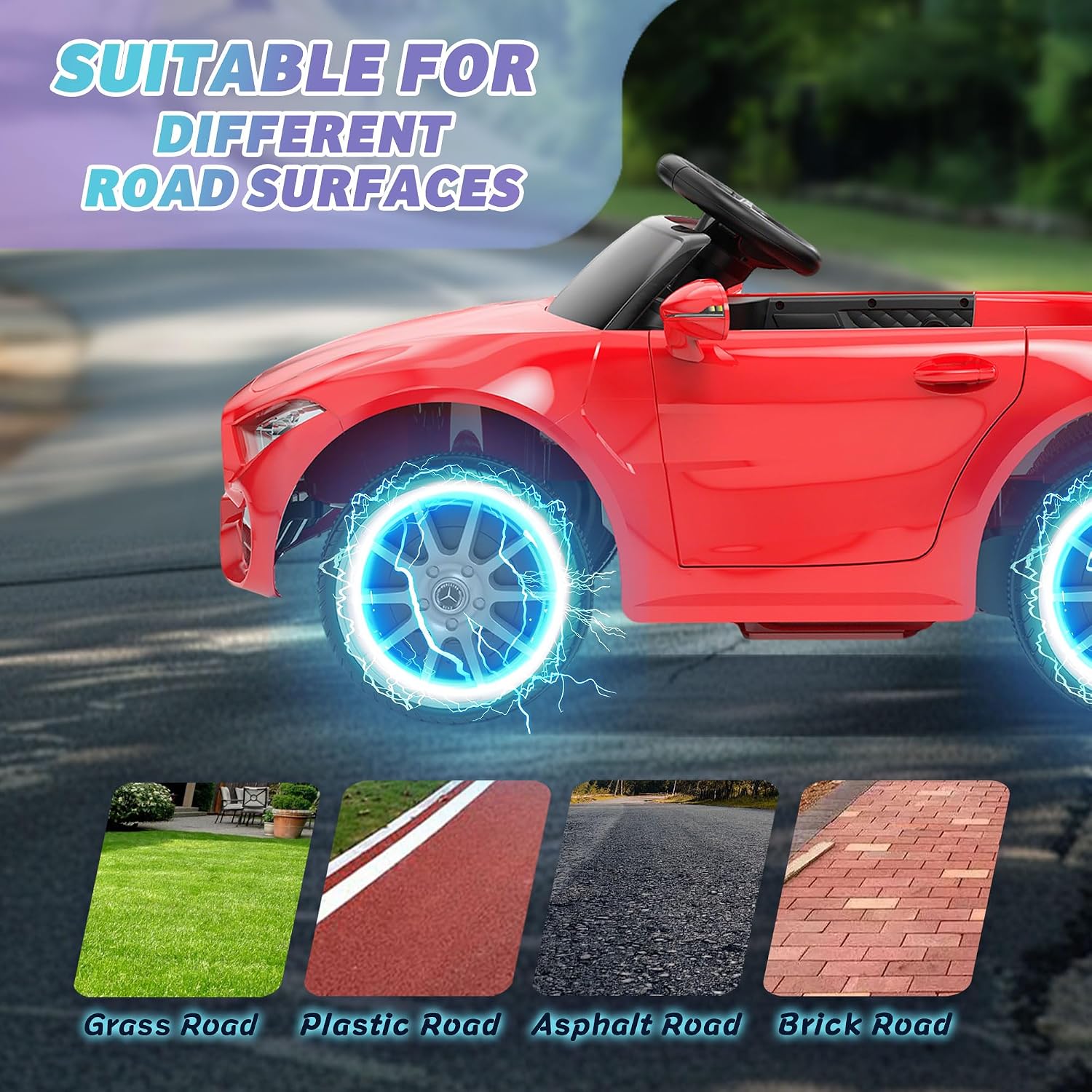 Licensed Mercedes-Benz CLS 350 12V Ride On Car Truck for Kids, Ride on Toys for Toddlers w/Parent Control, Spring Suspension, Power Wheels for Girls w/Bluetooth, Music, LED Lights (Red)