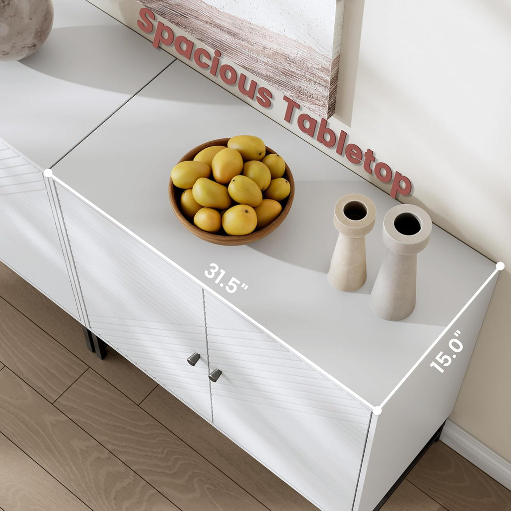 Storage Cabinet with Doors and Adjustable Shelf, Sideboard Buffet Cabinet with Storage, Console Table & Credenza for Living Room, Kitchen, Dining Room