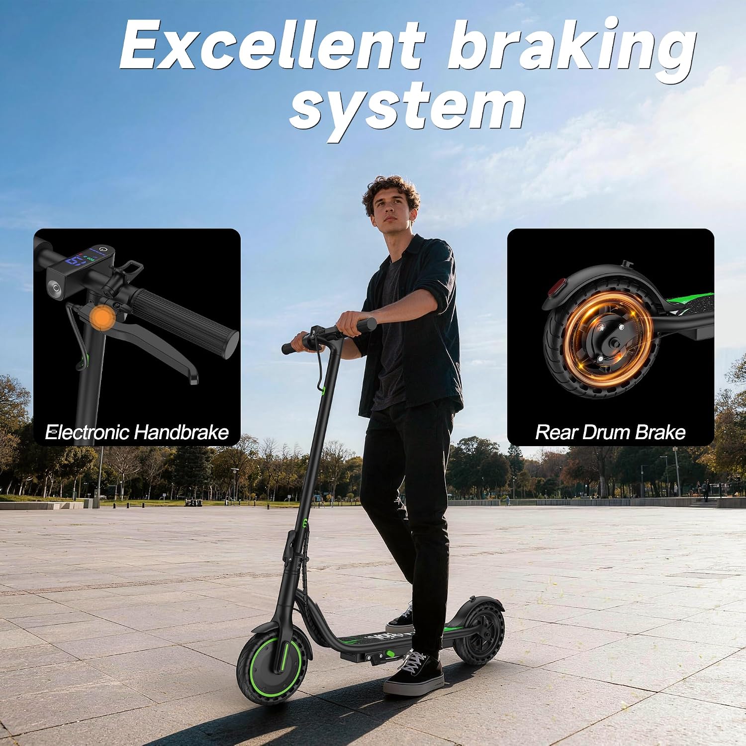 VOLPAM Electric Scooter, 500W/350W Strong Motor, Max 22/19 MPH Top Speed & 22/17 Miles Range, 10'/8.5' Foldable E Scooter with Smart APP, Cruise Control