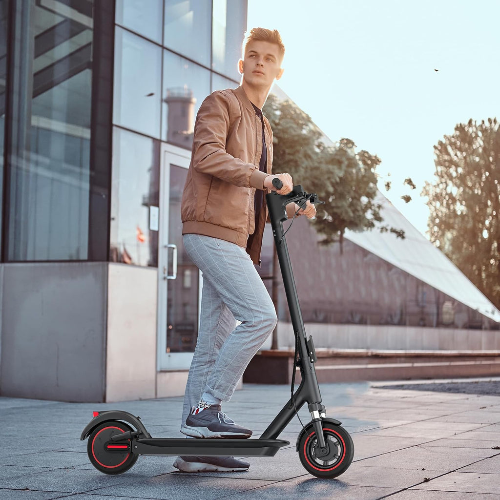 Alloweek Electric Scooter for Adults – 350W/500W Motor, 19 MPH/22Mph Top Speed, 21-52 Miles Range, 8.5'/10 inch Tires, Folding E-Scooter with Dual Suspension and Braking System, App Control