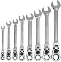 Williams WS-1168RCF 8-Piece Reversible Flex Head Ratcheting Combination Wrench Set