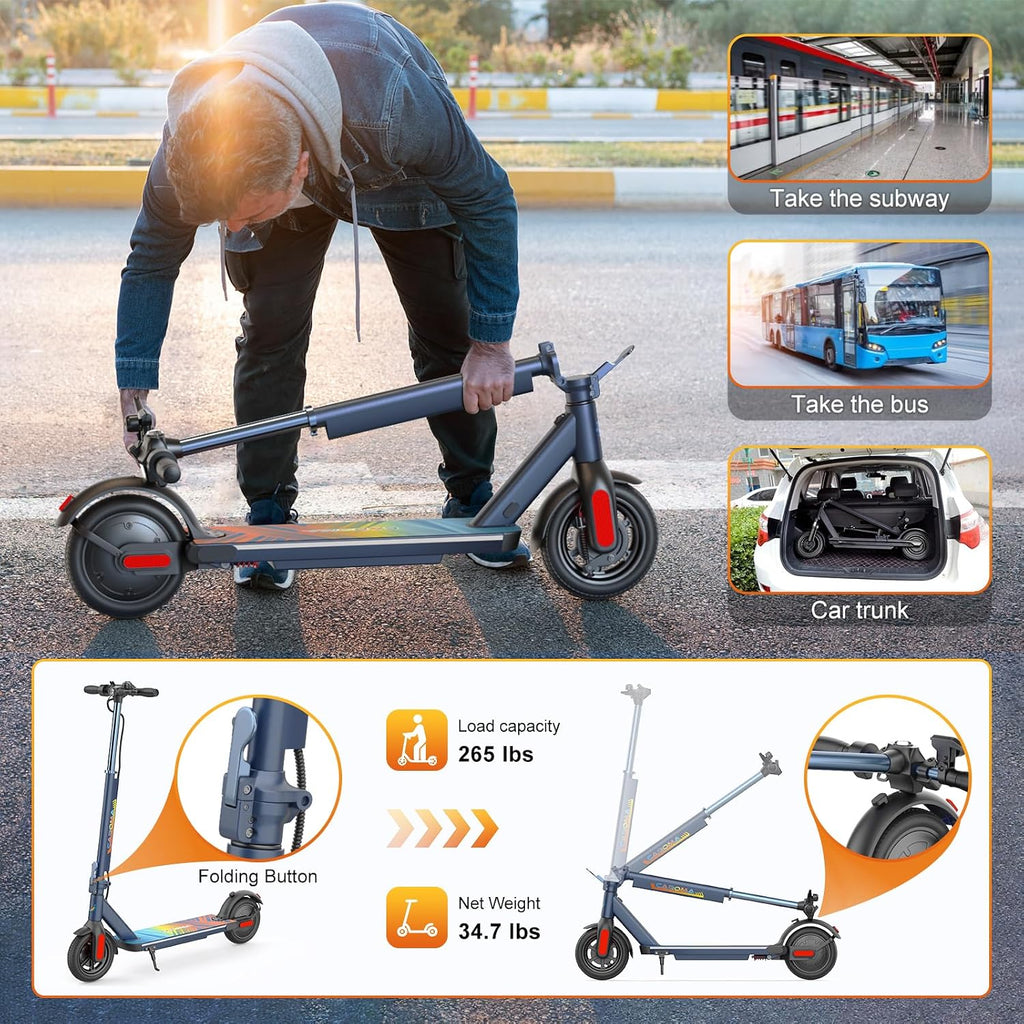 Caroma Electric Scooter Adults, 350W/500W Motor, Top Speed 20/25 Mph & 30 Miles Range, 8.5' Solid Tires, Cruise Control E Scooter for Adults