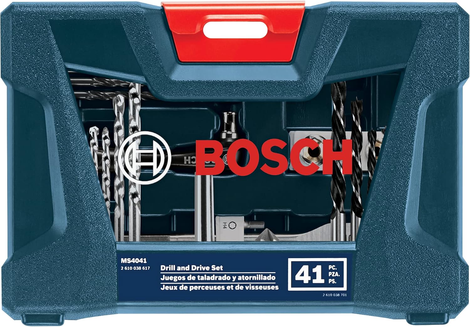 BOSCH CLPK22-120 12V Max Cordless 2-Tool 3/8 in. Drill/Driver and 1/4 in. Impact Driver Combo Kit with 2 Batteries, Charger and Case & Bosch MS4041 41-Piece Drill and Drive Bit Set