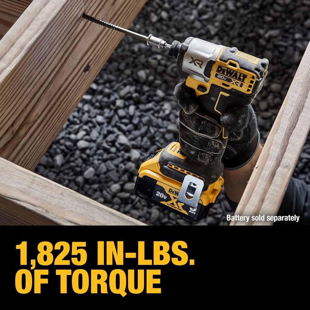 DEWALT 20V MAX XR Impact Driver, Brushless, 1/4'', 3-Speed, Bare Tool Only (DCF845B), Yellow, Black (Renewed), Black,yellow