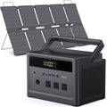 600W Solar Generator with 100W Panel, 1200W Surge Portable Power Station 576Wh LiFePO4 Battery, 100W USB-C & AC Outlet for Emergency, Hurricane, Camping, RV Off-Grid Power