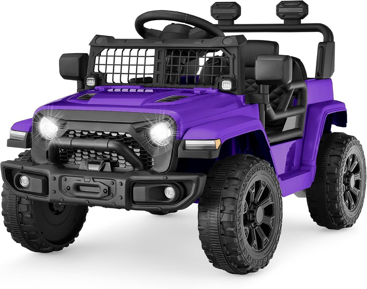 Best Choice Products 6V Kids Ride On Toy, Mini Truck, Electric Play Car w/Parent Remote Control, 4-Wheel Suspension, LED Lights, 2 Speeds, Functional Horn, 3.1MPH Max Speed - Purple