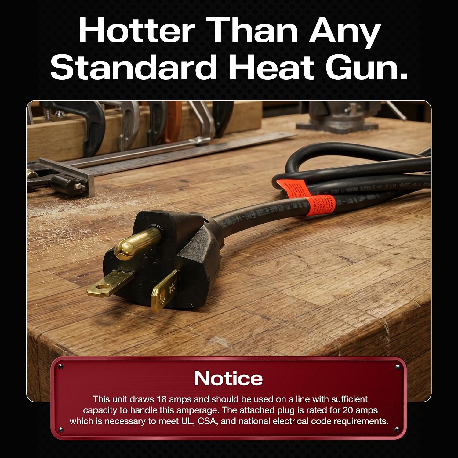 Master Appliance HG-801D Industrial Heat Gun, Quick Change Plug-In Heating Element, 1400° F, 120V, 2220W, 18.5 Amps, Engineered In USA