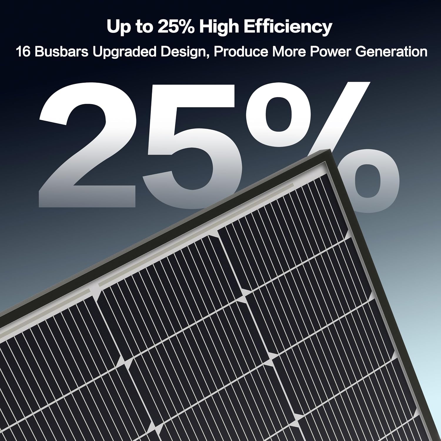 400W Bifacial Solar Panel, N-Type 16BB Monocrystalline Solar Panel, 25% High Efficiency, IP65 Waterproof, for RV Home Boat Marine Off-Grid Solar System
