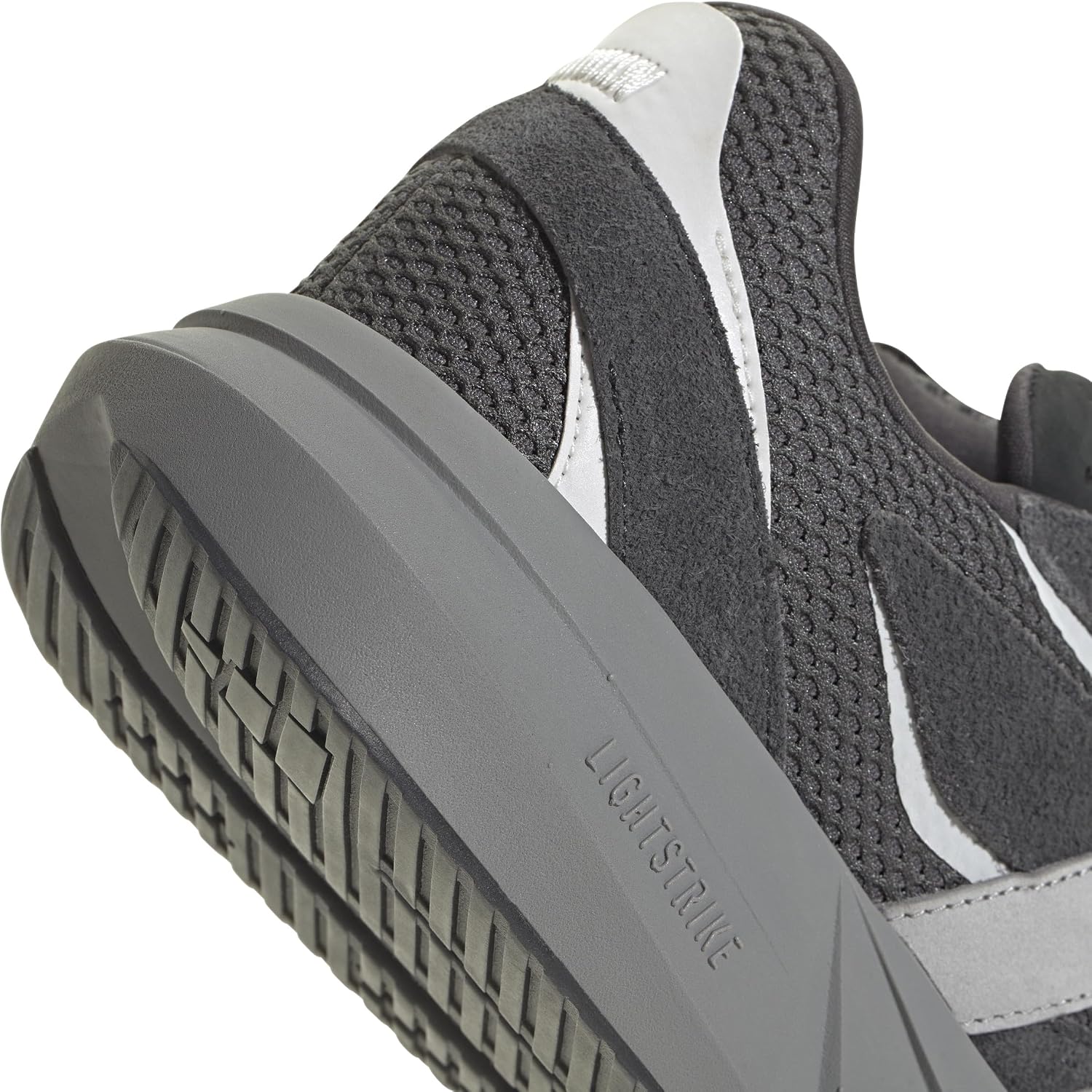 adidas Mens Lightblaze Lace Up Sneakers Shoes Casual - Grey, White