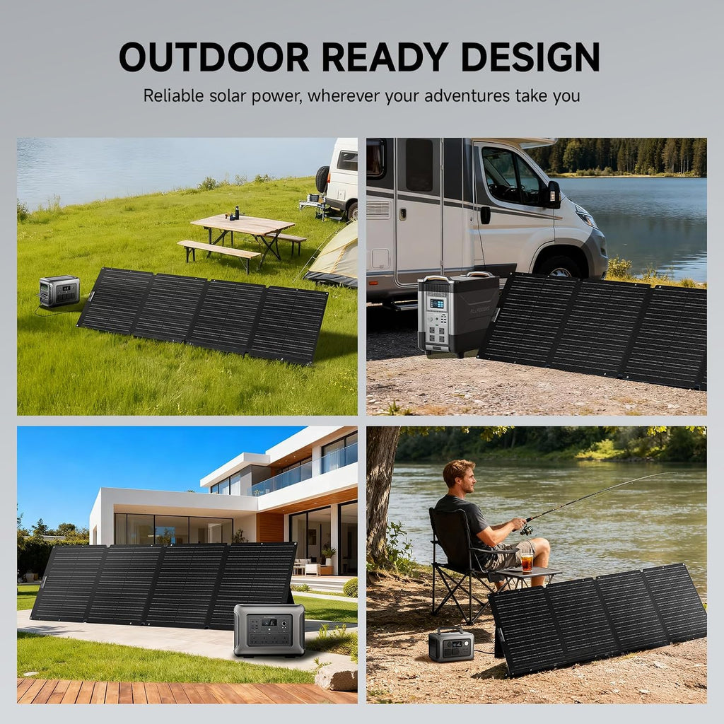 ALLPOWERS SOLAX SE200 200W Portable Folding Solar Panel,High-Efficiency 23%-25% Monocrystalline Solar Charger for Generator,Camping&RV,41.6V Voltage,IP68 Waterproof