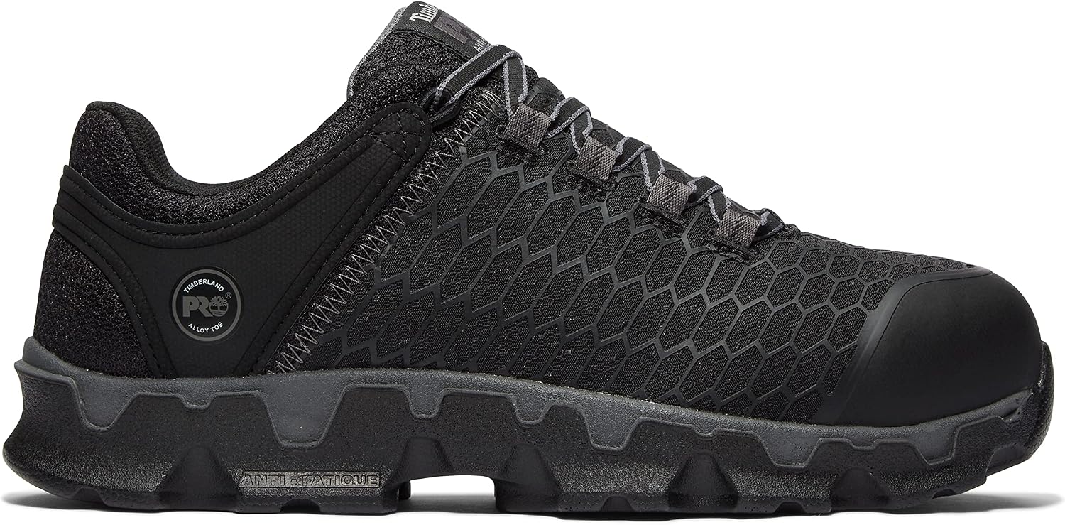 Timberland PRO Men's Powertrain Sport Alloy Safety Toe Industrial Athletic Work Shoe, Black/Grey-2024 New, 9 W