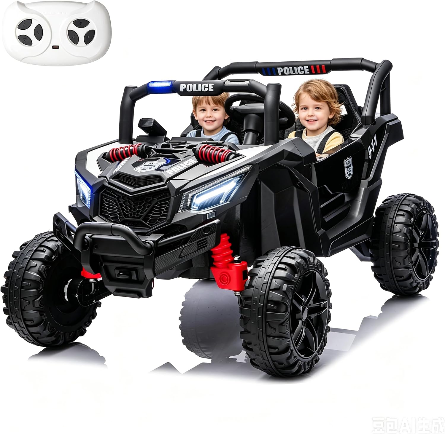 Kid Police 4WD UTV 24V Ride On Toys for Big Kids 2 Seater Ride On Toys Kids | 2 Seater Ride On Car for Kids Side-by-Side UTV Electric Cars for Kids Electric Ride Car Ride On Toys for Kids 4-8