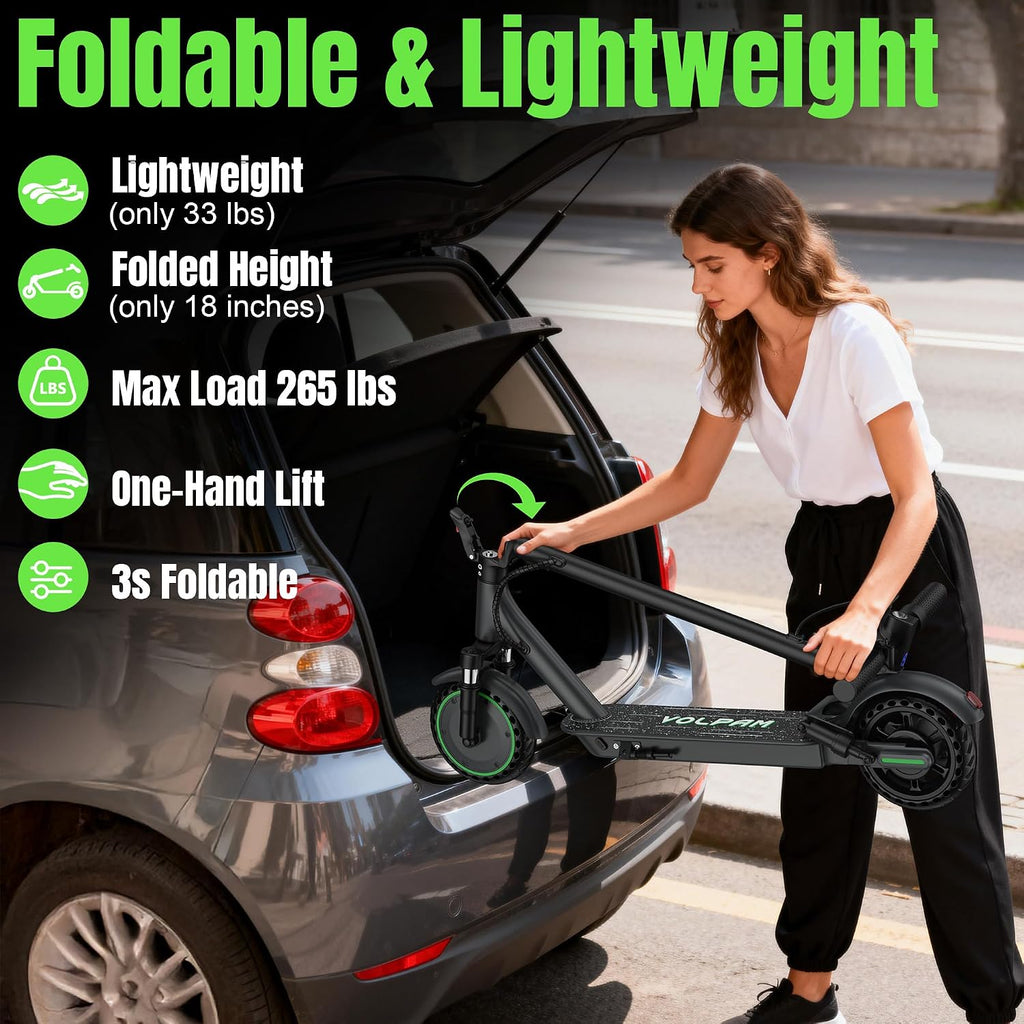 VOLPAM Electric Scooter, 500W/350W Strong Motor, Max 22/19 MPH Top Speed & 22/17 Miles Range, 10'/8.5' Foldable E Scooter with Smart APP, Cruise Control