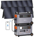 OSCAL 6000W(9000W Peak) Portable Solar Power Station with 2x400W Solar Panels, 3600Wh LiFePO4 Battery with 3600Wh Expansion Battery Pack, 2400W Solar Charging Generator for Camping, Home, Emergency