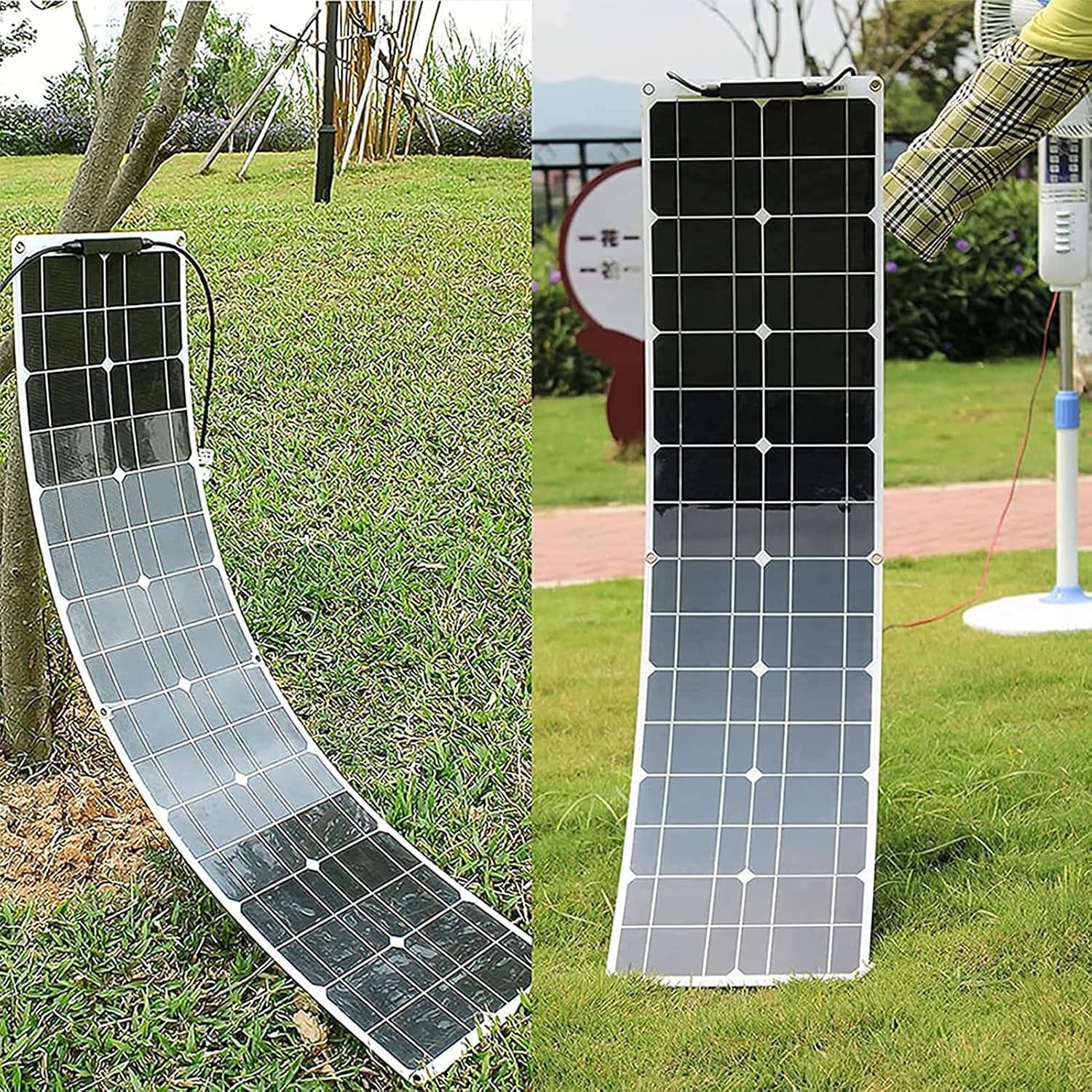100W Portable Solar Panel, Flexible Monocrystalline Solar Charger, Photovoltaic Solar Panels Modules for RV,Boat,Tent, Camping, Travel, Garden