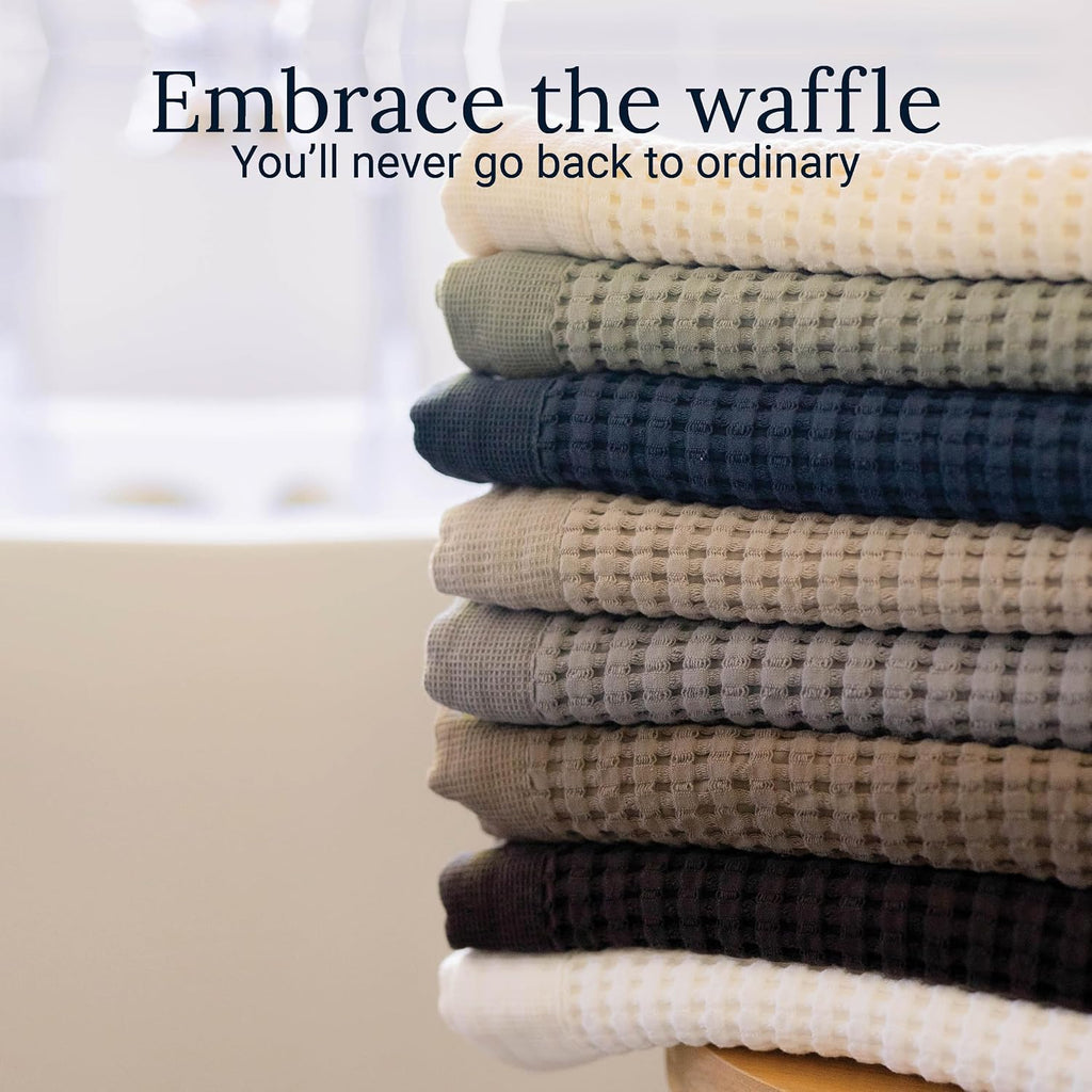 GILDEN TREE Waffle Bath Sheet Quick Dry Towel, Thin Luxury Bath Towels, 40x80 Large Bath Towels 2 Pack Bath Sheets, Modern Style (Faded Black)