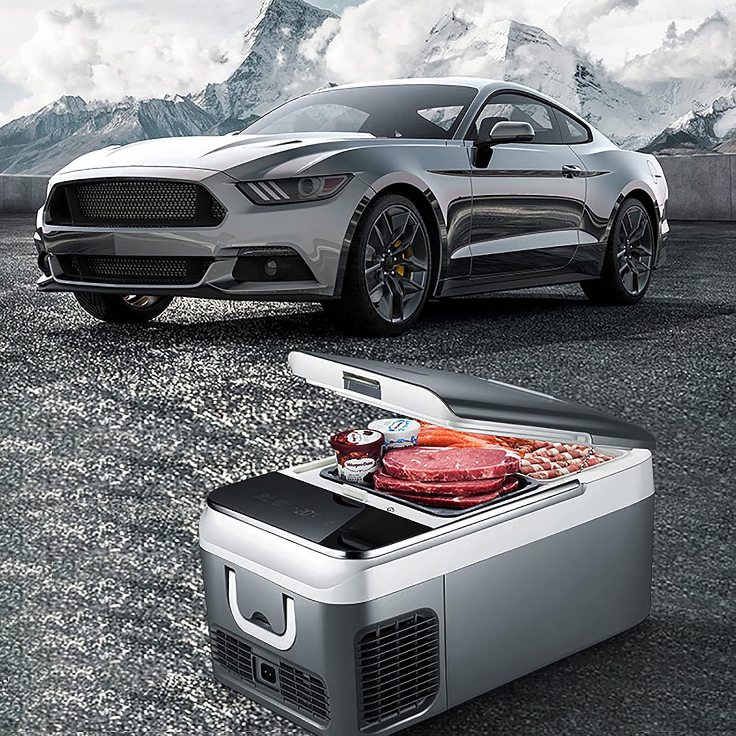 Portable Refrigerator for Car 18L Mini Fridge Freezer Car Refrigerator, Electric Cooler Box for Driving Travel Outdoor Picnic