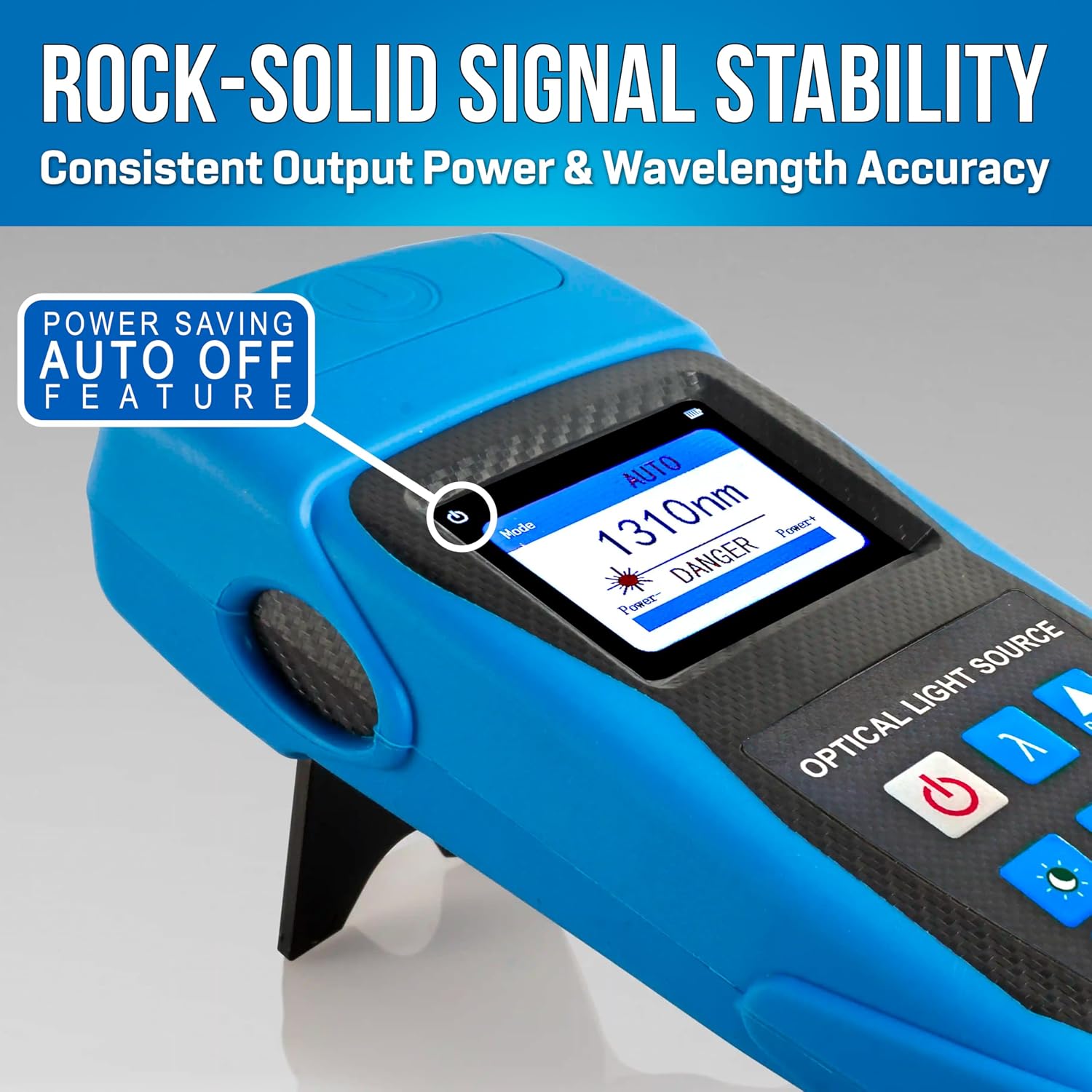 Jonard Tools FLS-50 Fiber Optic Light Source with Included FC/SC/LC (PC/UPC) Adapters for Single Mode Fiber Measurements (2025 Model)