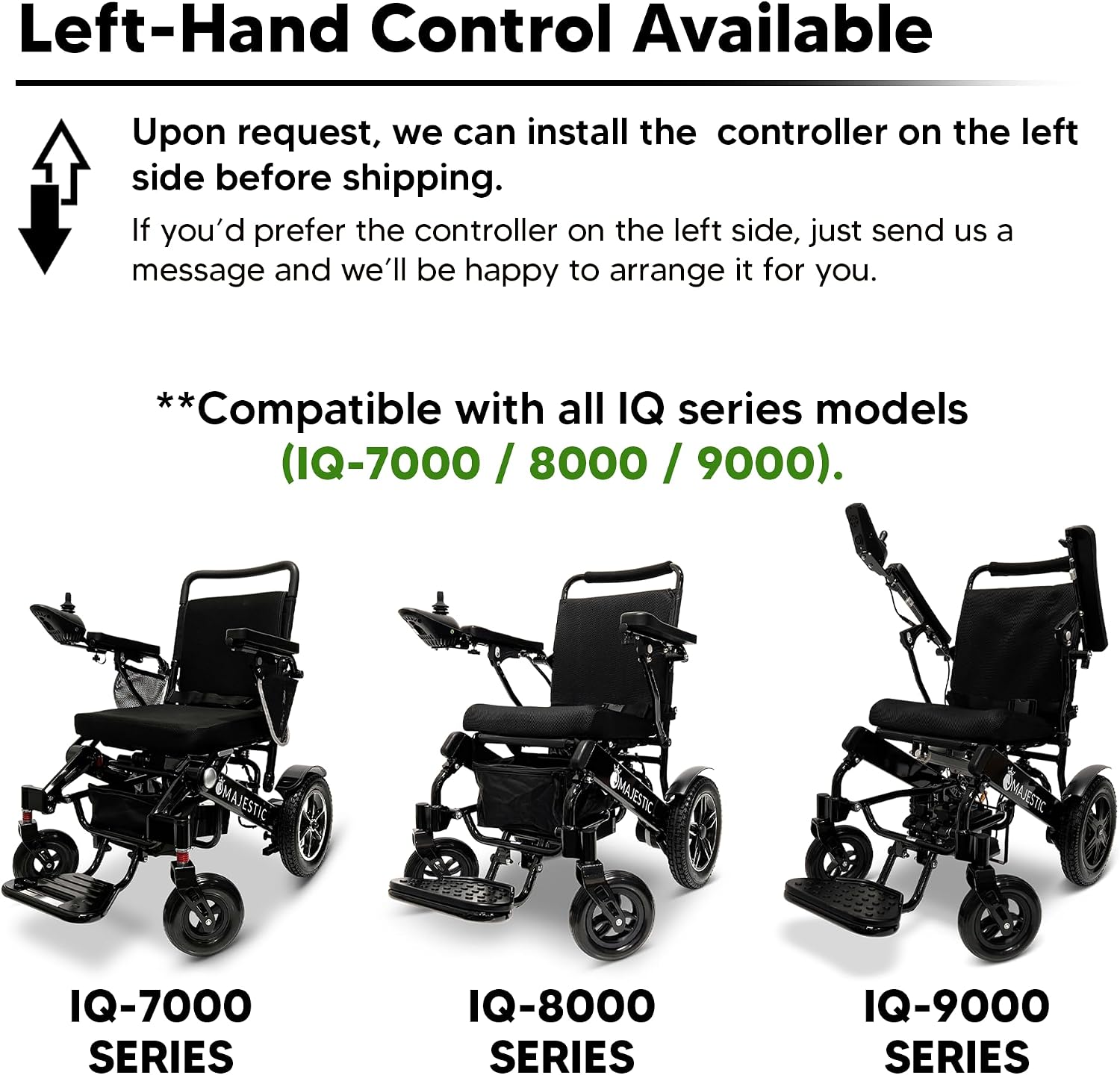 Electric Wheelchairs for Adults, 350 lbs Capacity, Up to 13 Miles Range, Lightweight Wheelchair for Seniors,Remote Controlled Wheel Chair, All Terrain, Airline and Cruise Approved, IQ-7000 by Majestic