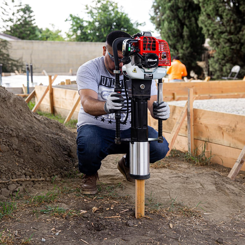 XtremepowerUS 52cc Gas-Powered T Post Driver Fence Post Driver Gasoline Piling 2-Stroke Engine EPA Certificated w/Storage Case
