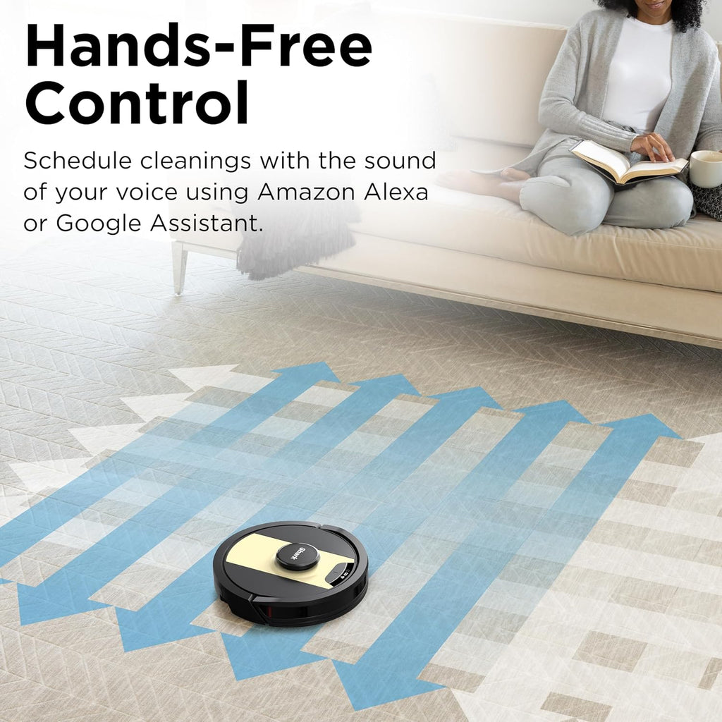 Shark RV2410WD IQ 2-in-1 Robot Vacuum and Mop with Row-by-Row Cleaning, Perfect for Pet Hair, Compatible with Alexa, Black/Bronze, Black/Gold, No Self-Empty Base