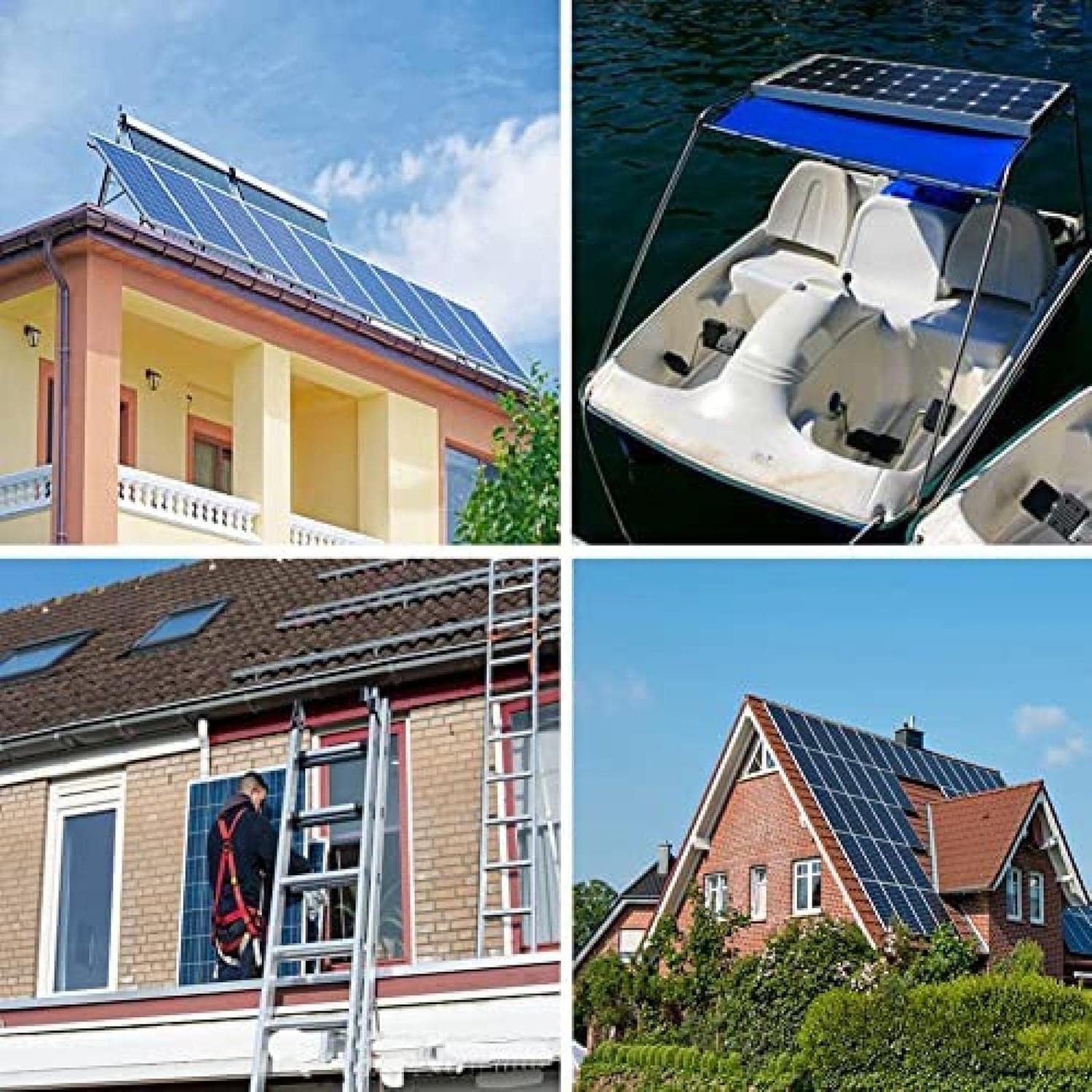 Solar Panel Portable Solar Panels Solar Panel 100 Watt Polycrystalline Solar Panel Module Pv Power Charger for Outdoor Camping Travel