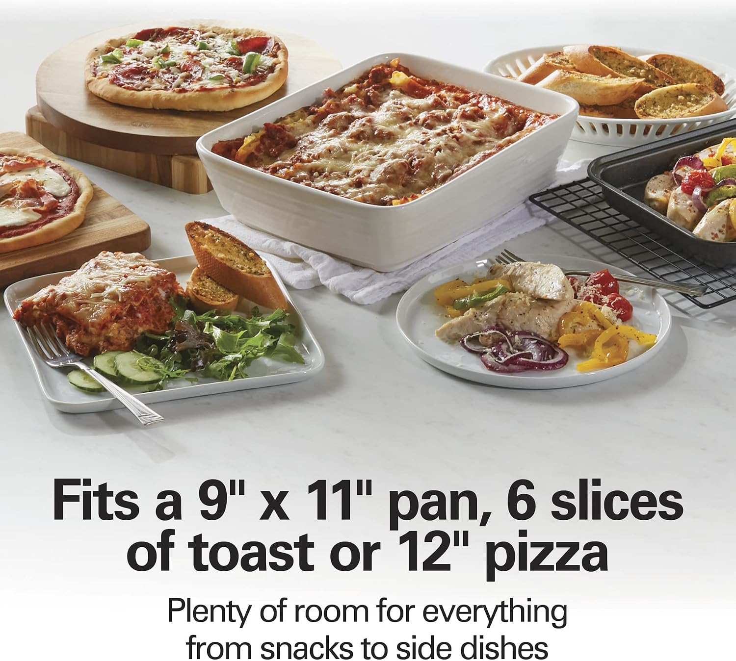 Hamilton Beach 6-Slice Countertop Toaster Oven with Easy Reach Roll-Top Door, Bake Pan, Silver (31127D) & (76606ZA) Smooth Touch Electric Automatic Can Opener with Easy Push Down Lever