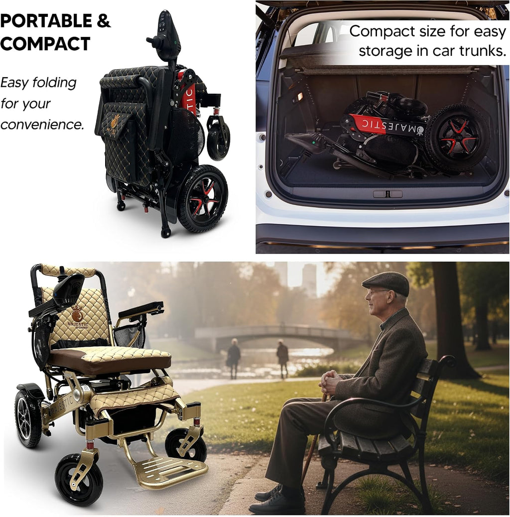 Electric Wheelchairs for Adults, 350 lbs Capacity, Up to 13 Miles Range, Lightweight Wheelchair for Seniors,Remote Controlled Wheel Chair, All Terrain, Airline and Cruise Approved, IQ-7000 by Majestic